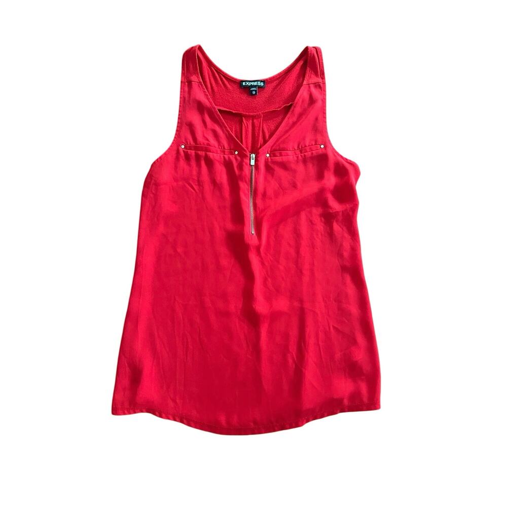 Express Red Gold Grommet Detail Sleeveless Tank |XS